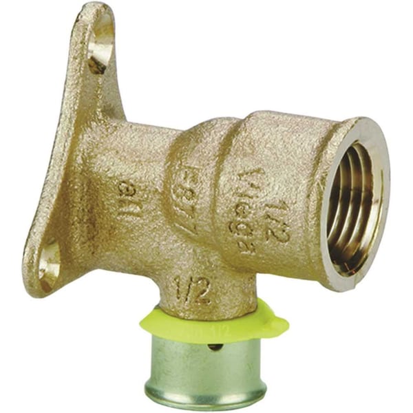 Viega PureFlow Press 90-Degree Drop Ear Elbow 1/2 in. x 1/2 in. Zero Lead Bronze 94520 - main